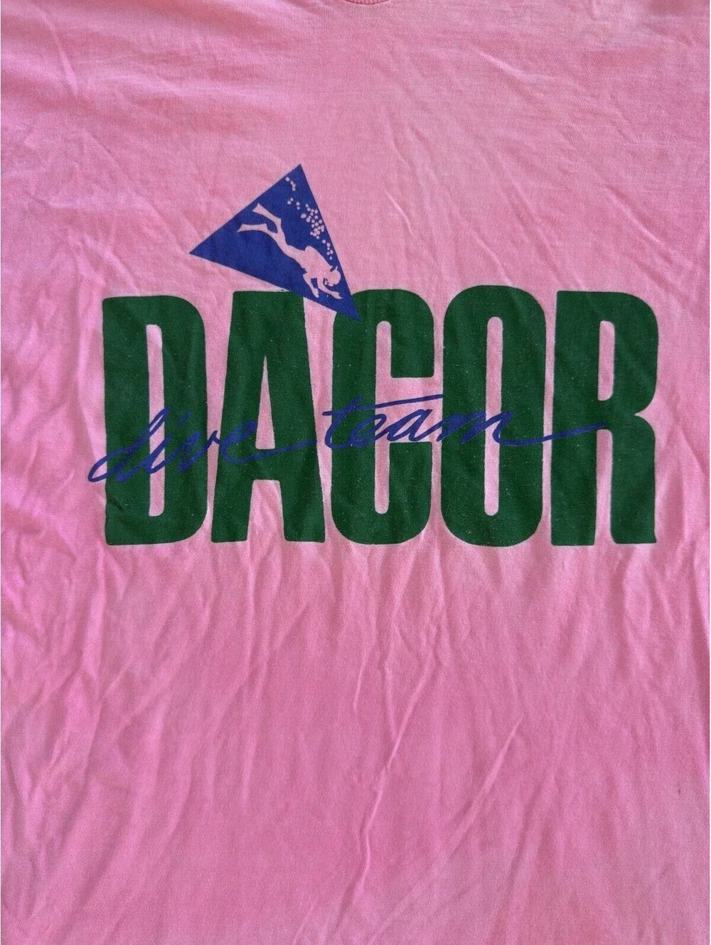 Vintage 90s DACOR Dive Team Single Stitch Pink T Shirt USA Scuba Distressed L XL